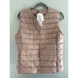 NWT Uniqlo Ultra Light Down Vest Dusty Pink Compact Lightweight Down Puffer M